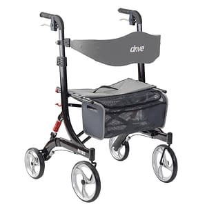 Drive Black Nitro Wheel Rollator with Backrest, Seat and bag